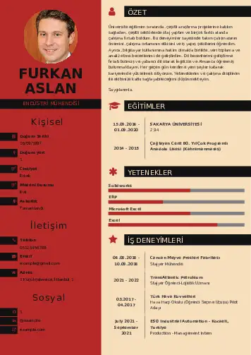Endüstri Mühendisi CV Örnekleri cv indir